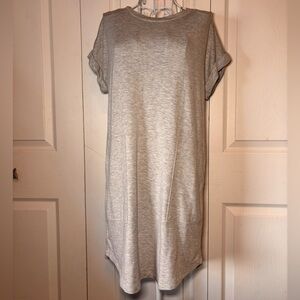 Lou & Grey Light Gray Viral Super Soft T-Shirt Dress